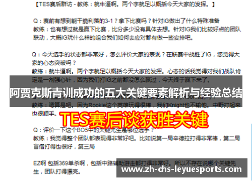 阿贾克斯青训成功的五大关键要素解析与经验总结